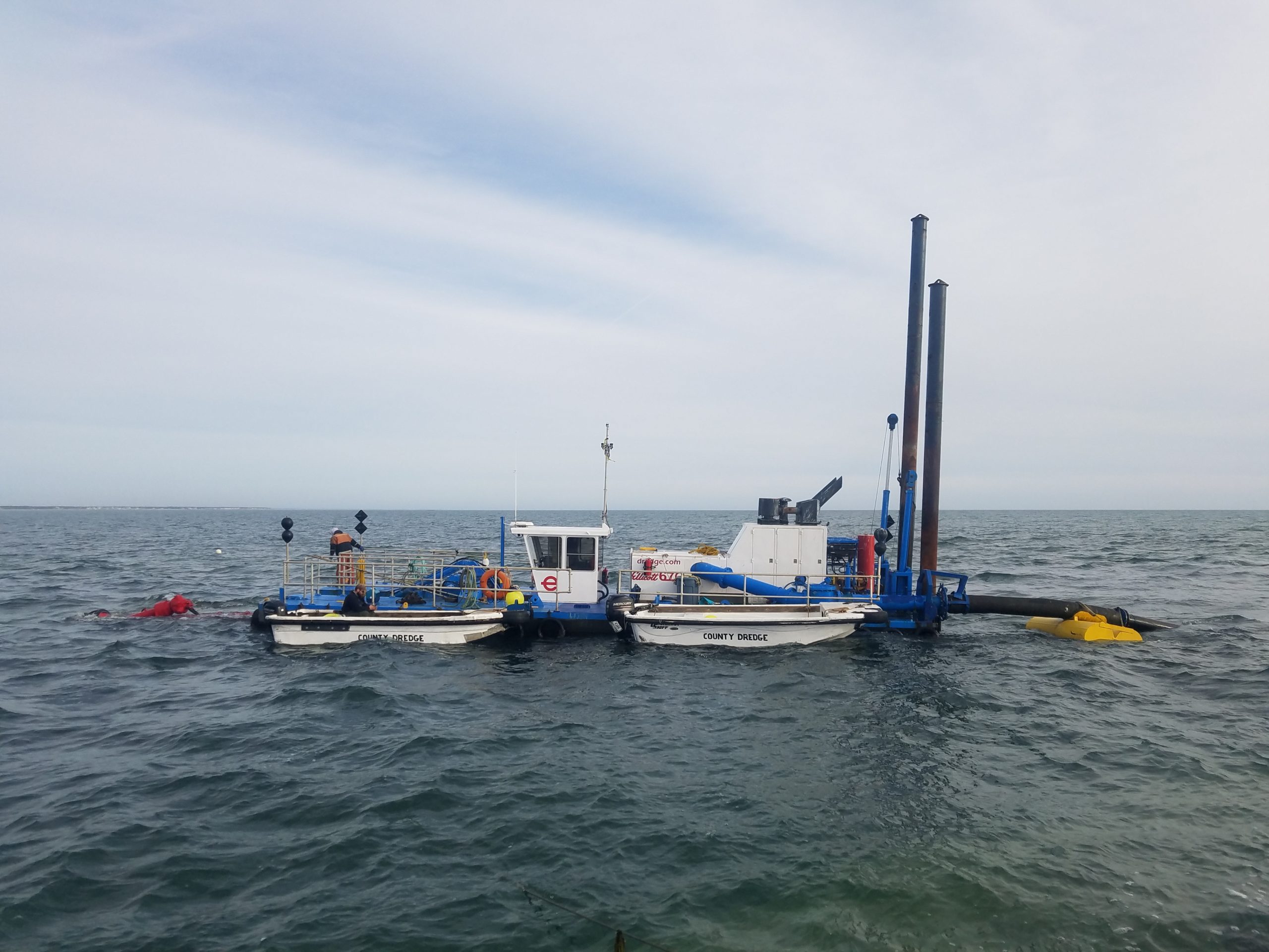 Dredging is underway at Parkers River Entrance Channel - Barnstable County