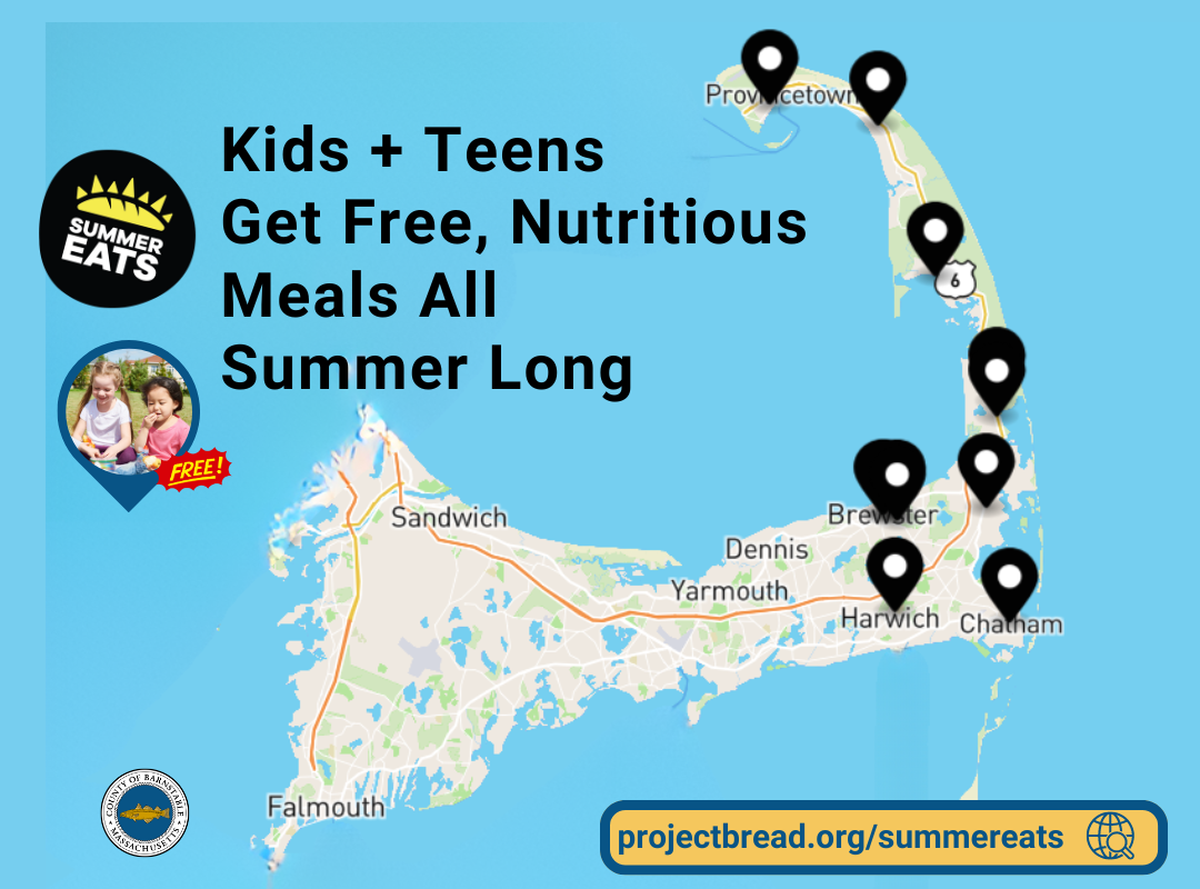 Free food and meal locations on Cape Cod.